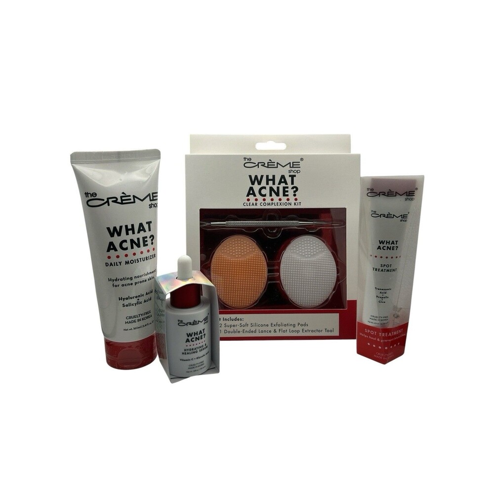 The Crème Shop What Acne? Lot Complexion Kit Spot Treatment Moisturizer Serum